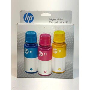 HP 31 Cyan Magenta Yellow Ink Bottles 3 Pack Combo
